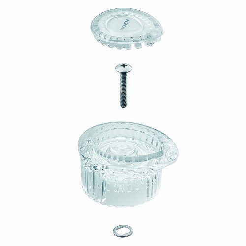 Moen 100710 Posi Temp Tub/Shower Clear Knob Handle Kit with White and Chrome Insert