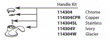 Moen 114304 Aberdeen Replacement Handle Kit Chrome