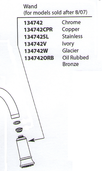 Moen 134742ORB Aberdeen Replacement Wand Oil Rubbed Bronze