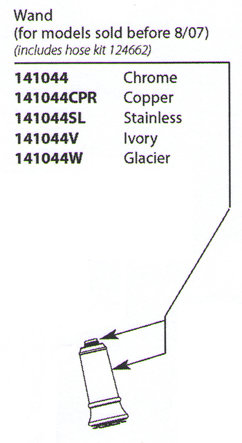 Moen 141044SL Aberdeen Replacement Wand Stainless