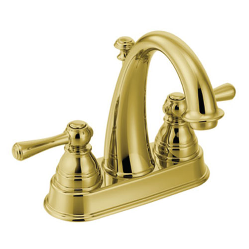 Moen 6121P Kingsley Two Handle Centerset Lavatory Faucet - Polished Brass