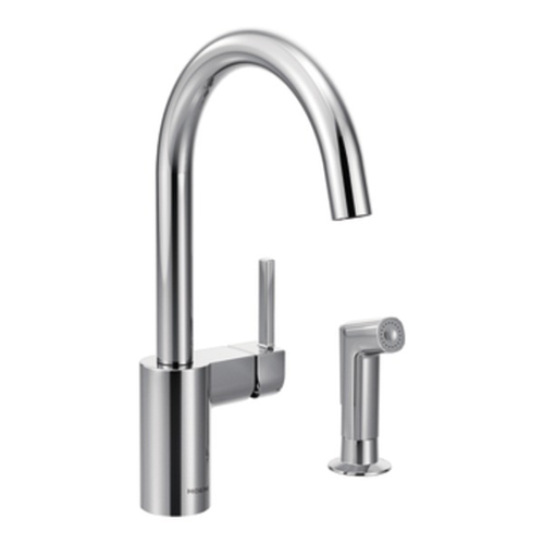Moen 7165 Align Single Handle High Arc Kitchen Faucet with Side Spray - Chrome