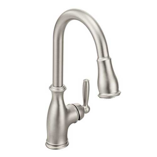 Moen 7185SRS Brantford Single Handle High Arc Pulldown Kitchen Faucet - Spot Resist Stainless