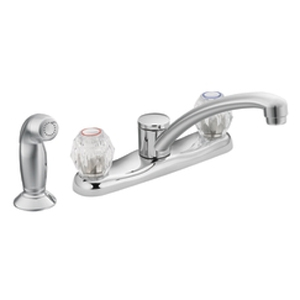 Moen 7910 Chateau Two-Handle Kitchen Faucet with Side Spray Chrome