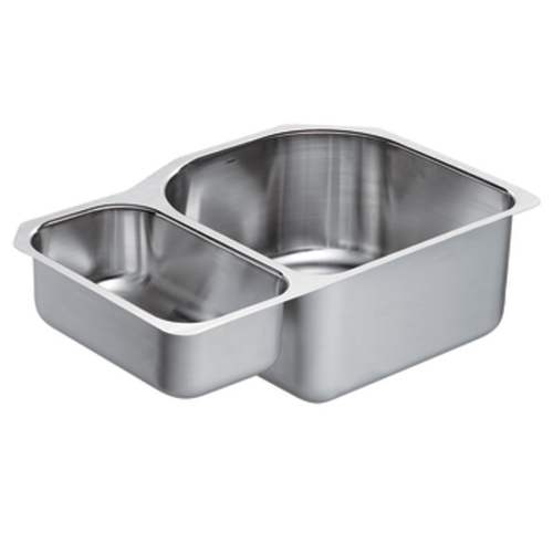 Moen G18237 1800 Series 18 Gauge Double Bowl Undermount Kitchen Sink - Stainless Steel