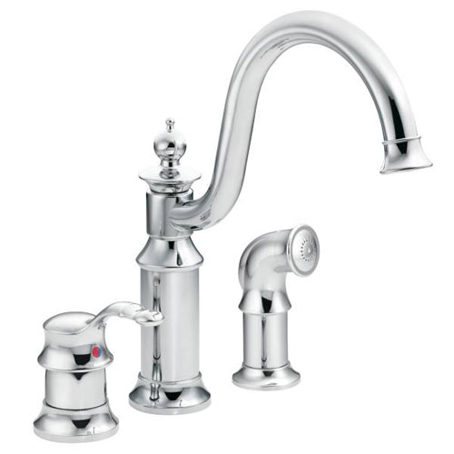 Moen ShowHouse S711 Waterhill Single Handle Kitchen Faucet with Matching Side Spray Chrome