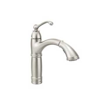 Moen S73709SRS Brookshire Single Handle High Arc Pulldown Kitchen Faucet - Spot Resist Stainless