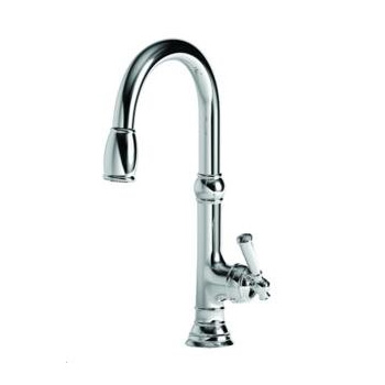 Newport Brass 2470-5103 Jacobean Kitchen Faucet with Metal Lever Handle and Pull - Polished Chrome