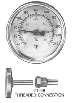 Pasco 1449 Dial Thermometer with Brass Well