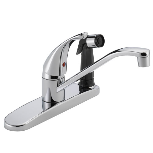 Peerless P114LF Single Handle Kitchen Faucet with Integrated Side Spray - Chrome