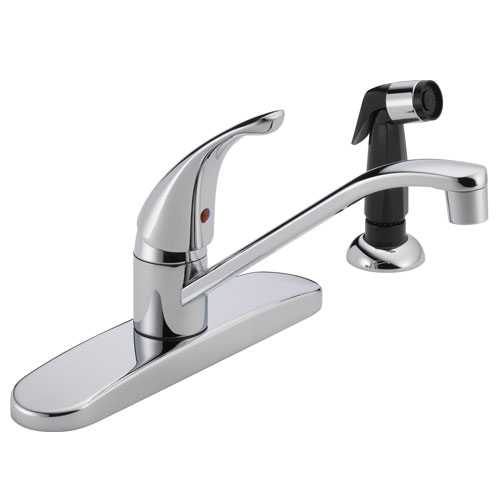 Peerless P115LF Single Handle Kitchen Faucet with Side Spray - Chrome