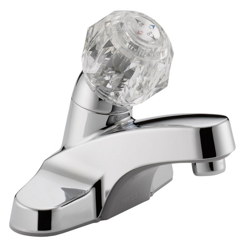 Peerless P130LF Single Acrylic Handle Centerset Lavatory Faucet without Pop Up Drain - Chrome