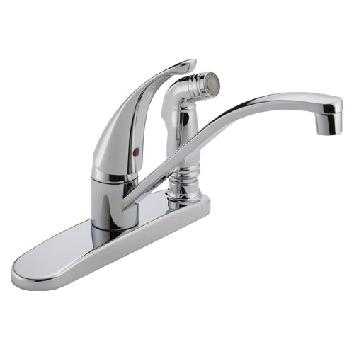 Peerless P188400LF Single Handle Kitchen Faucet with Integrated Side Spray - Chrome