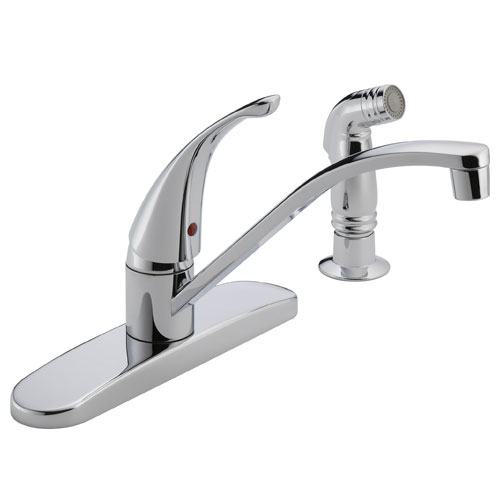 Peerless P188500LF Single Handle Kitchen Faucet with Side Spray - Chrome