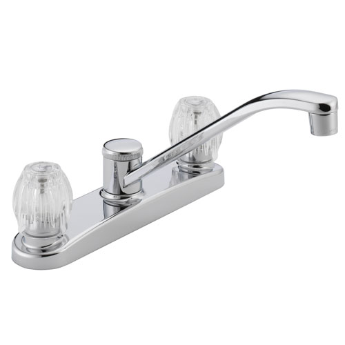 Peerless P220LF Two Acrylic Handle Kitchen Faucet - Chrome