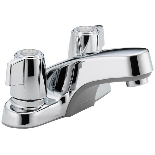 Peerless P241LF Two Tea Cup Handle Centerset Lavatory Faucet without Pop Up Drain - Chrome