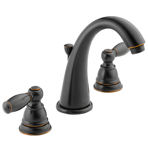 Peerless P299196LF-OB Two Traditional Handle J Spout Widespread Lavatory Faucet - Rubbed Bronze