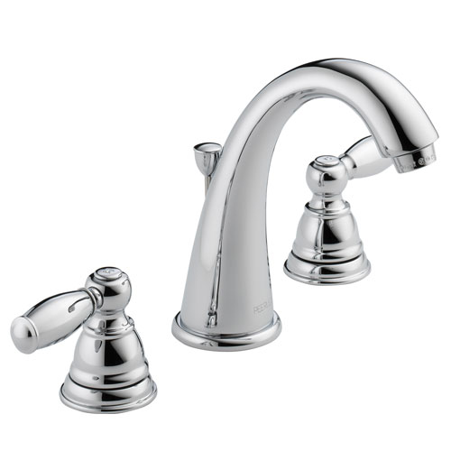 Peerless P299196LF Two Traditional Handle J Spout Widespread Lavatory Faucet - Chrome