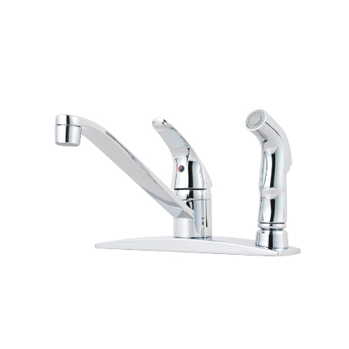 Pfister G134-3444 Pfirst Single Lever Kitchen Faucet with Integrated Side Spray - Polished Chrome