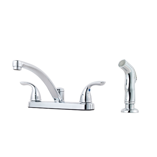 Pfister G135-8000 Pfirst Series Two Handle Kitchen Faucet with Side Spray - Chrome