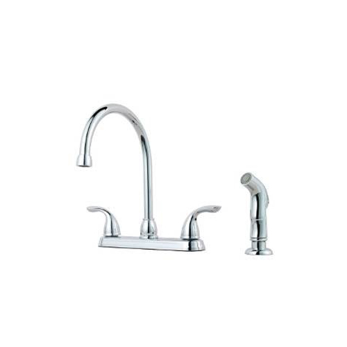 Pfister G136-5000 Pfirst Series Two Handle Kitchen Faucet with Side Spray - Chrome