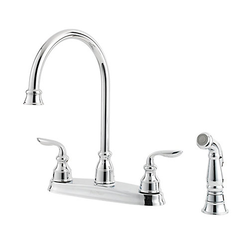Pfister GT36-4CBC Avalon Two Handle Kitchen Faucet with Matching Sidespray Chrome