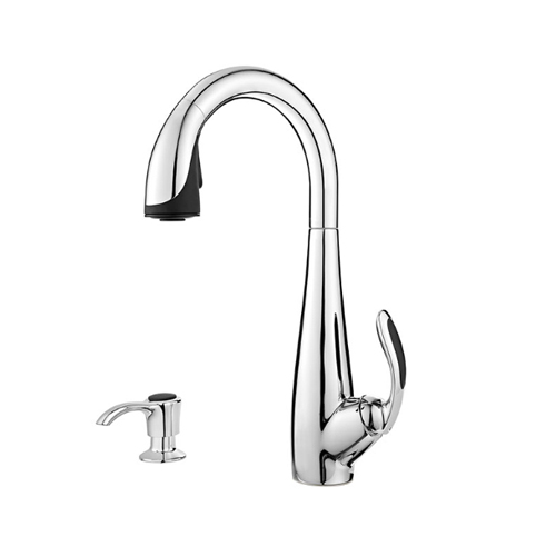 Pfister GT529-NIC Nia Single Handle Pulldown Kitchen Faucet - Chrome/Black