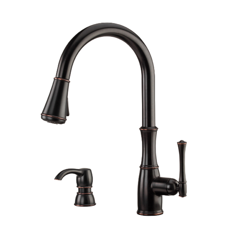 Pfister GT529-WHY Wheaton Pulldown Kitchen Faucet - Tuscan Bronze