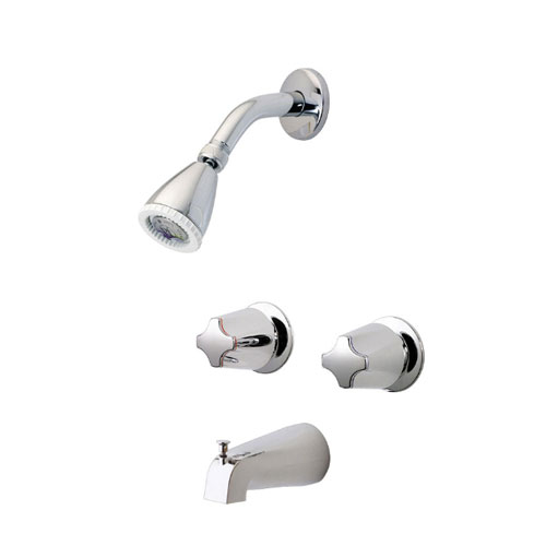 Pfister LG03-6110 2 Handle Tub and Shower Faucet With Metal Knob Handles - Chrome