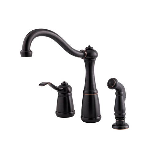 Pfister LG26-3NYY Marielle Single Control Kitchen Faucet with Sidespray - Tuscan Bronze