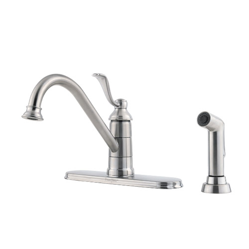 Pfister LG34-4PS0 Portland Single Handle Kitchen Faucet with Sidespray - Stainless Steel