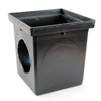NDS-1200 Black 12 in. x 12 in. Two-Outlet Catch Basin