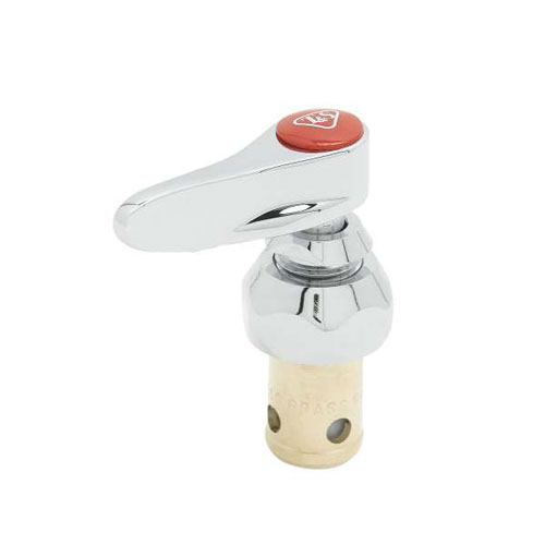 T&S Brass 002712-40NS Eterna Cartridge w/ Spring Check, Right Hand (Hot), Lever Handle, Screw & Red Index Button