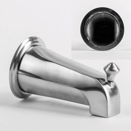 Trim By Design TBD260Z.17 5-1/2 in Diverter Tub Spout and Decorative Trim Ring - Brushed Nickel