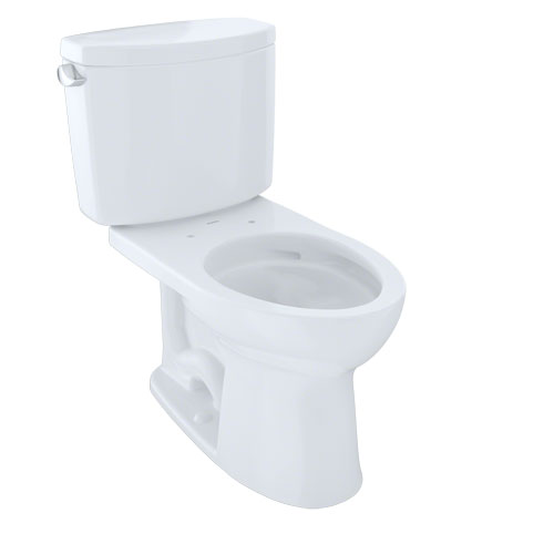 Toto CST454CEFG#01 Drake II Two-Piece Elongated 1.28 GPF Universal Height Toilet with CeFiONtect - Cotton White