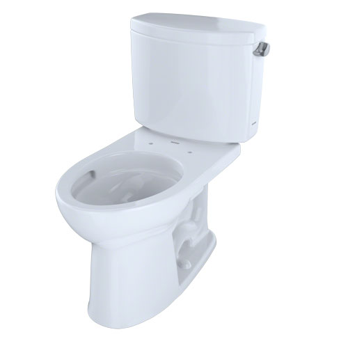 Toto CST454CEFRG#01 Drake II Two-Piece Elongated 1.28 GPF Universal Height Toilet with CeFiONtect and Right-Hand Trip Lever - Cotton White