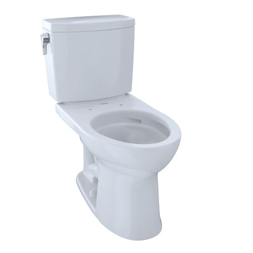 Toto CST454CUFG#01 Drake II 1G Two-Piece Elongated 1.0 GPF Universal Height Toilet with CeFiONtect - Cotton White