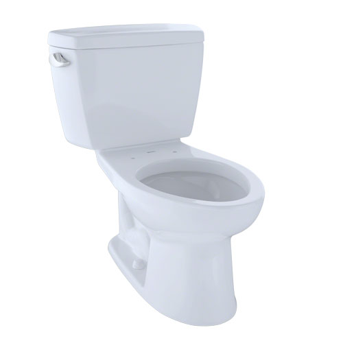Toto CST744EF.10#01 Eco Drake Two-Piece Elongated 1.28 GPF Universal Height Toilet for 10 Inch Rough-In - Cotton White