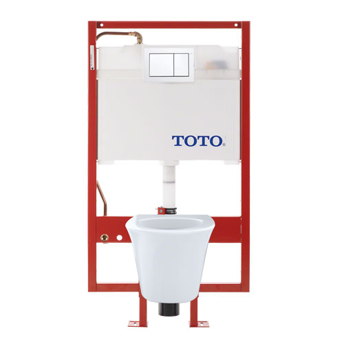 Toto CWT486MFG-2#01 Maris Wall-Hung Elongated Toilet and DuoFit in-wall 0.9 and 1.6 GPF Tank System Copper Supply Line - Cotton White