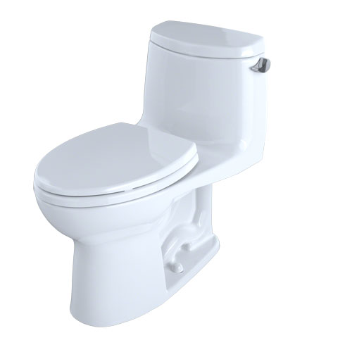 Toto MS604114CEFRG#01 UltraMax II One-Piece Elongated 1.28 GPF Universal Height Toilet with Right-Hand Lever and CeFiONtect - Cotton White