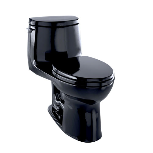Toto MS604114CUF#51 UltraMax II 1G One-Piece Elongated 1.0 GPF Universal Height Toilet - Ebony Black