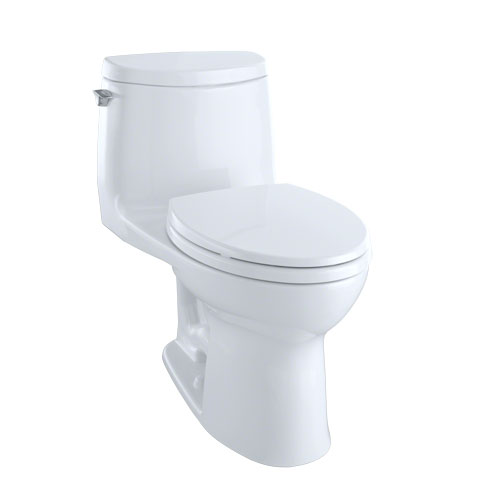 Toto MS604114CUFG#01 UltraMax II 1G One-Piece Elongated 1.0 GPF Universal Height Toilet with CeFiONtect - Cotton White