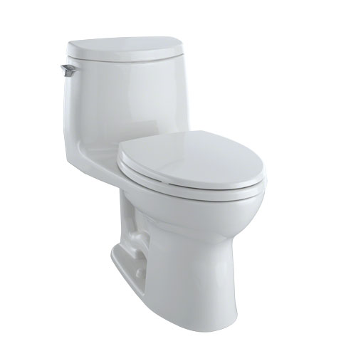 Toto MS604114CUFG#11 UltraMax II 1G One-Piece Elongated 1.0 GPF Universal Height Toilet with CeFiONtect - Colonial White