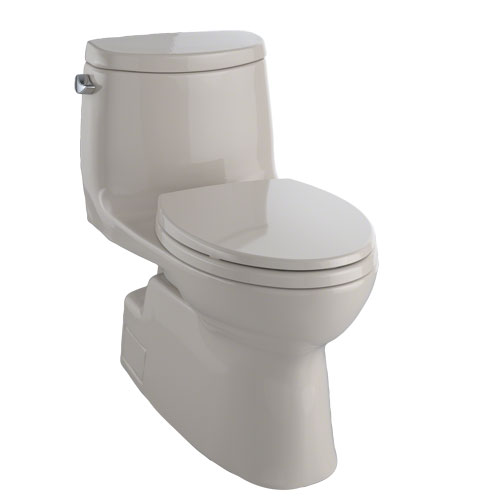 Toto MS614114CEFG#03 Carlyle II One-Piece Elongated 1.28 GPF Universal Height Skirted Toilet with CeFiONtect - Bone