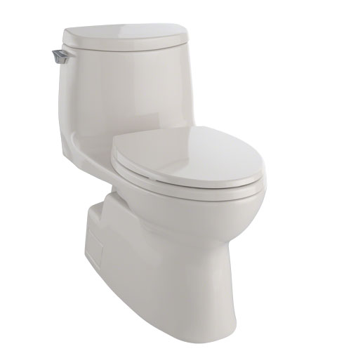 Toto MS614114CUFG#03 Carlyle II 1G One-Piece Elongated 1.0 GPF Universal Height Skirted Toilet with CeFiONtect - Bone