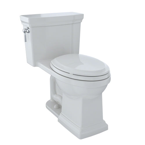 Toto MS814224CEFG#11 Promenade II One-Piece Elongated 1.28 GPF Universal Height Toilet with CeFiONtect - Colonial White