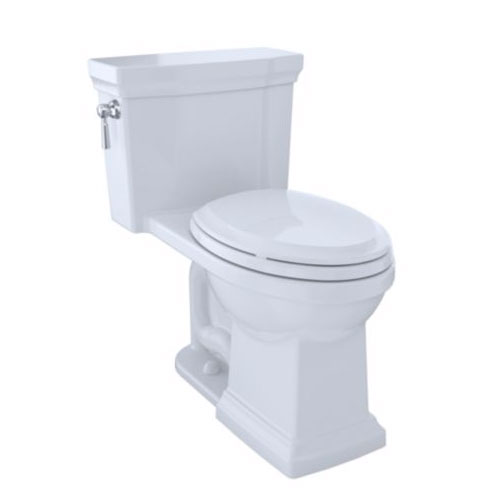 Toto MS814224CEFG#01 Promenade II One-Piece Elongated 1.28 GPF Universal Height Toilet with CeFiONtect - Cotton White