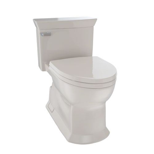 Toto MS964214CEFG#03 Eco Soiree One Piece Elongated 1.28 GPF Universal Height Skirted Toilet with CeFiONtect - Bone
