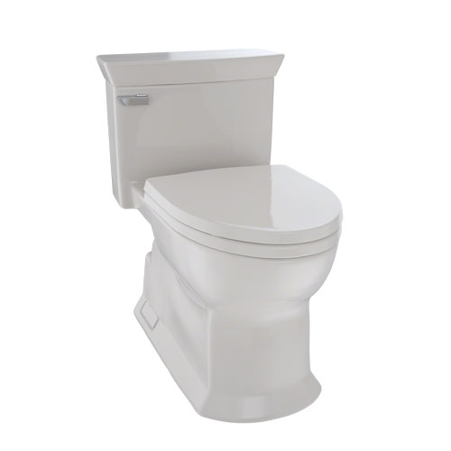 Toto MS964214CEFG#12 Eco Soiree One Piece Elongated 1.28 GPF Universal Height Skirted Toilet with CeFiONtect - Sedona Beige