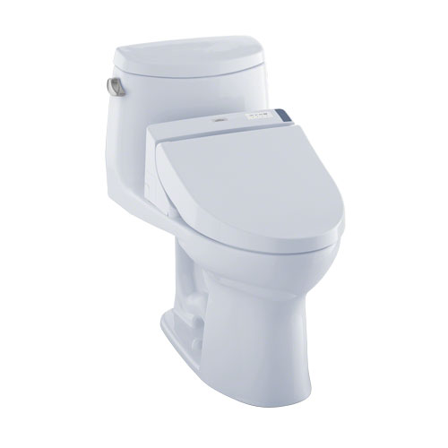 Toto MW6042044CEFG#01 Ultramax II Connect+ One-Piece Elongated 1.28 GPF Toilet and Washlet C200 Bidet Seat - Cotton White